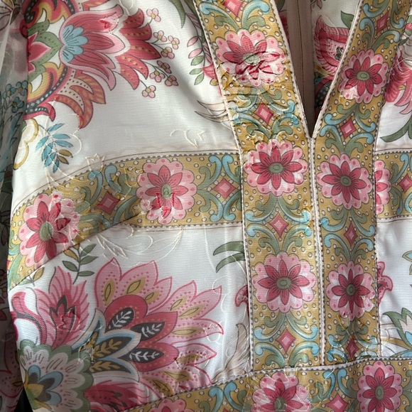 Vintage 60s Avalon Classics floral lined maxi dress fits size 10-12 - Picture 3 of 5